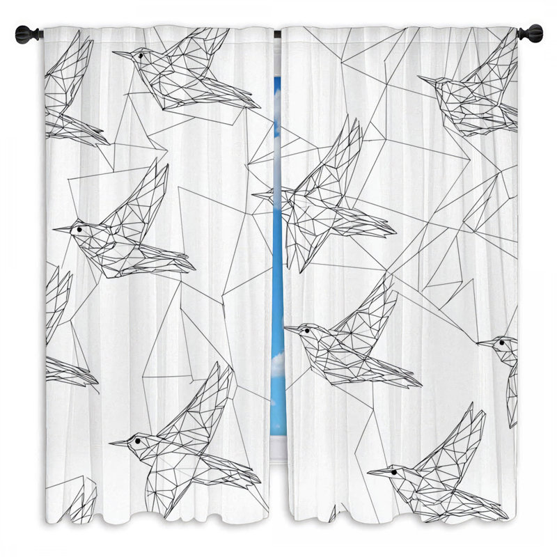 Rideaux Origami Birds - 2 panneaux, L 20 po x L 82 po