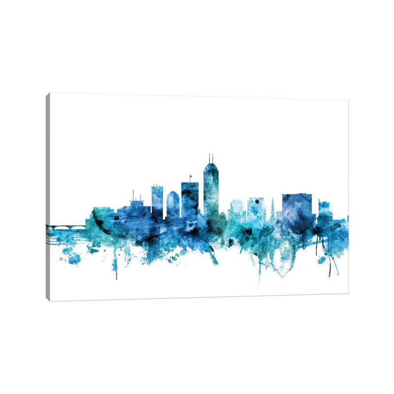 Indianapolis, Indiana Skyline by Michael Tompsett - Wrapped Canvas Gallery-Wrapped Canvas Giclée