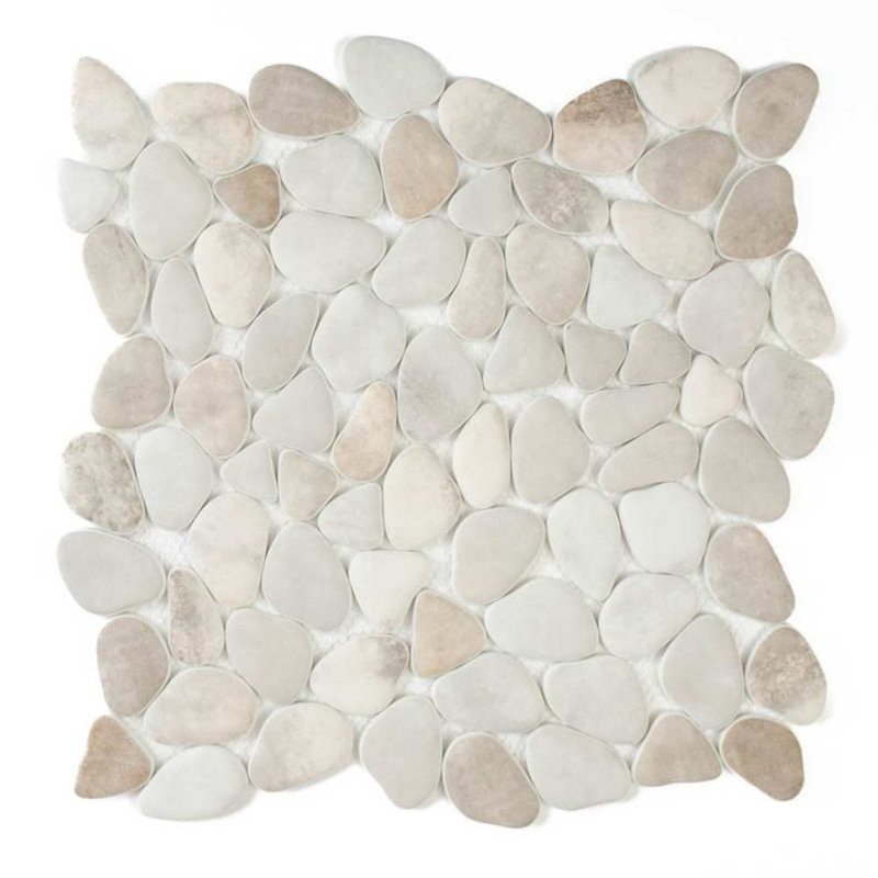 Huron Glass Pebbles Mosaic Tile, Earth Mix