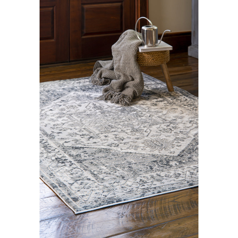 Tapis oriental gris, Rectangle 12 pi 6 po x 15 pi
