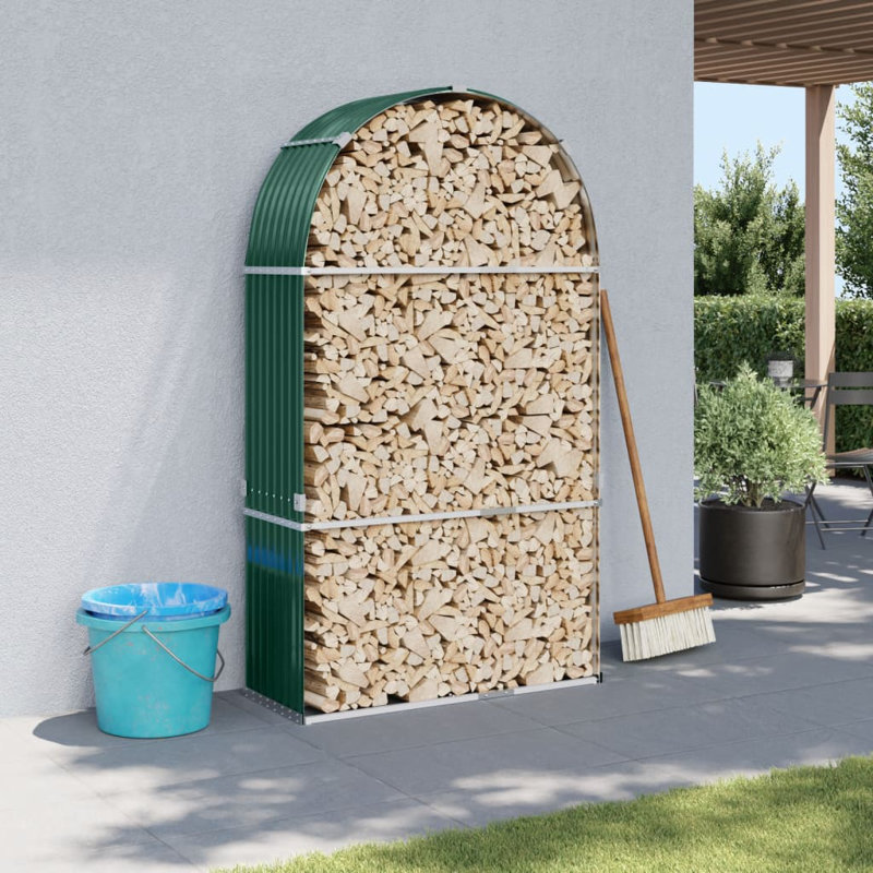 Porte-bûches en acier galvanisé 47,2 po x 17,7 po x 82,7 po, Vert