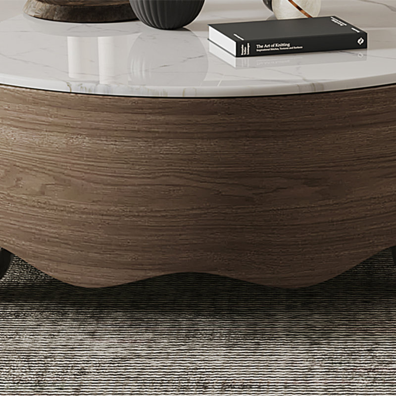 Italian round microcrystalline stone coffee table