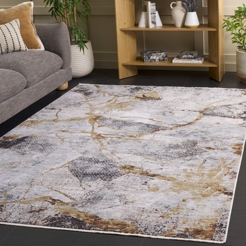Garnet Performance Abstract Rug, Rectangle 5'3" x 7'6"