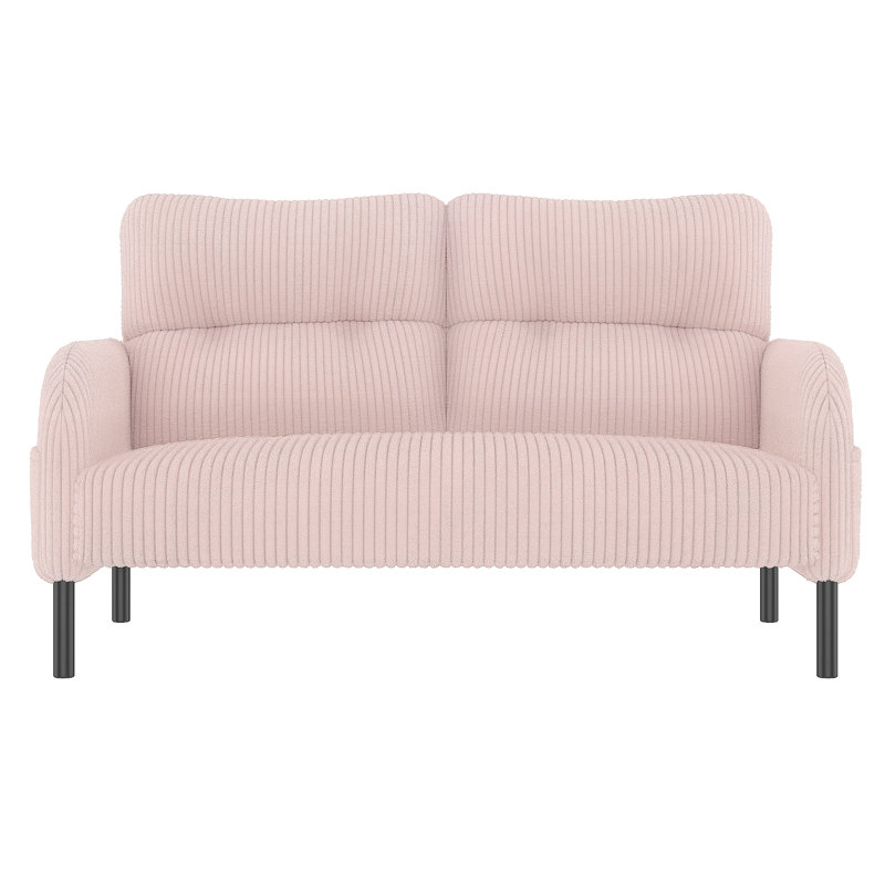 Tissu en velours côtelé, canapé double monochrome confortable, idéal pour les salons et les chambres, Rose