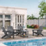 4-Piece Weather-Resistant HDPE Adirondack Chair With Side Table