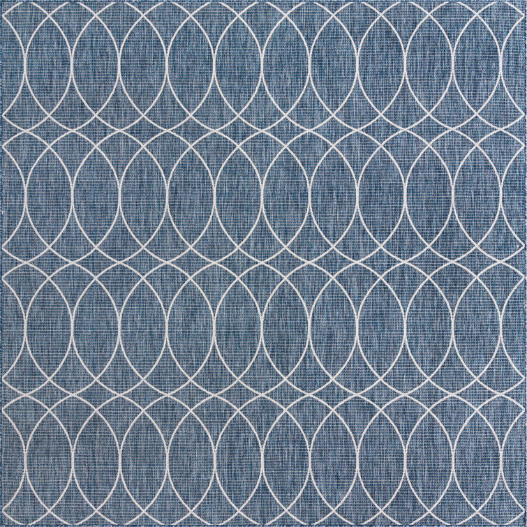 Blue Gitter Indoor/Outdoor Trellis Rug