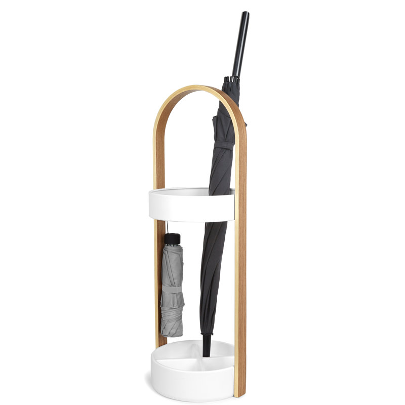 Bellwood Umbrella Stand, White/Natural