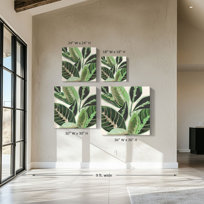 "Jungle Close Up II" by Kate & Liz Pope Print on Canvas, H 18 po x l 18 po x P 1 po
