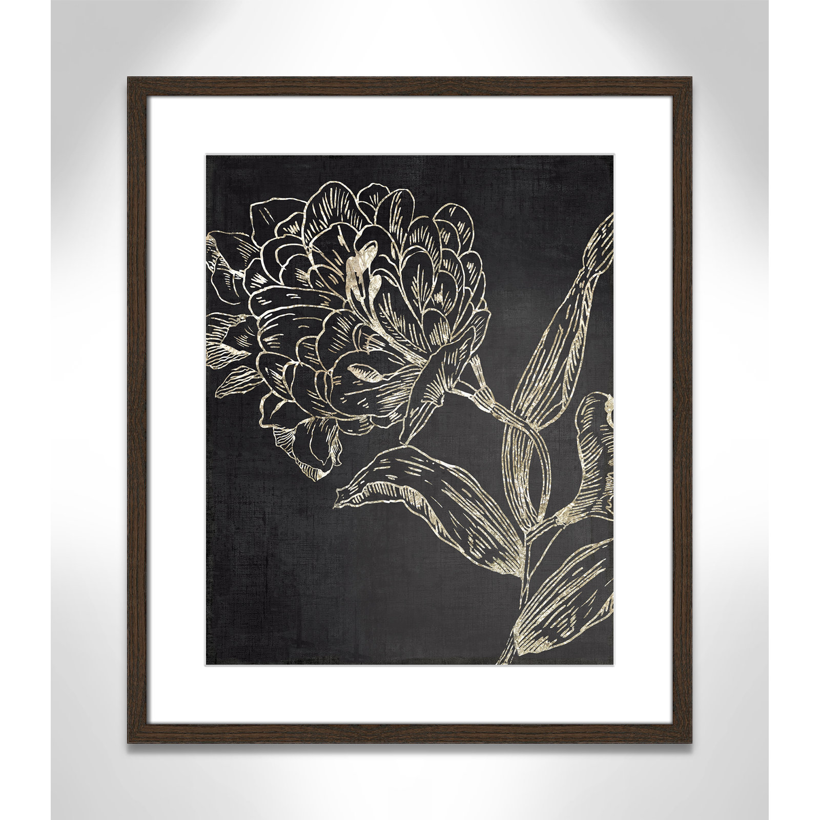 Golden Flower Folklore II by Asia Jensen - Picture Frame Graphic Art, 25.5" H x 21.5" W, White Wood Grain