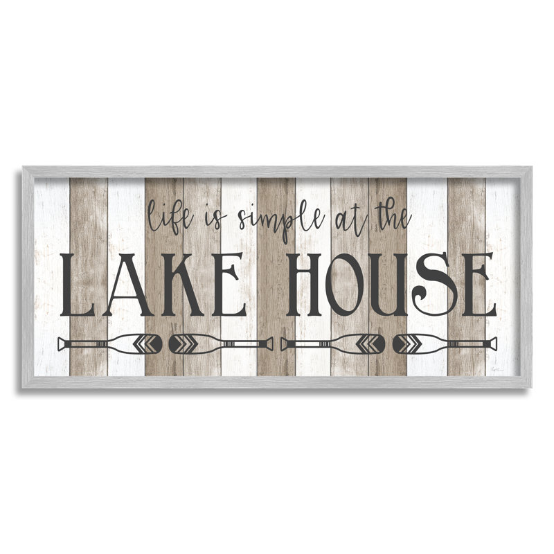 Life's Simple At Lake House, H 13 po x l 30 po x P 1,5 po, Estampe numérique Farmhouse