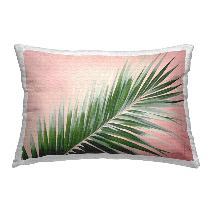 Coussin Whispy Palm Leaf on Pink