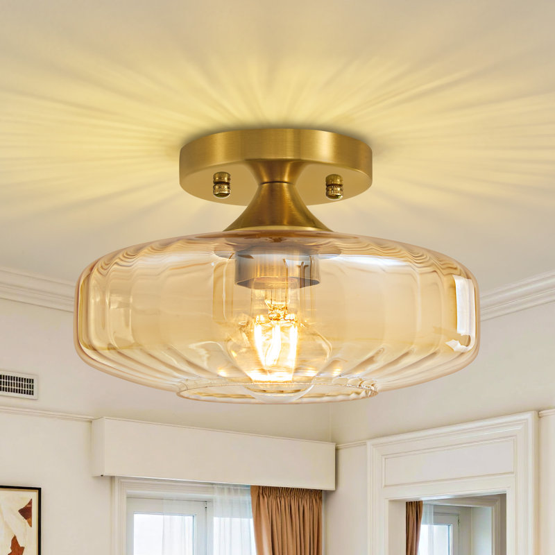 Plafonnier semi-encastré 9,84 po , Ambre, H 6,5 po x l 4 po x P 4,72 po