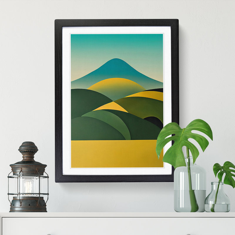 Landscape Minimalism - Picture Frame Print, 64cm H x 46cm W x 2cm D, Oak
