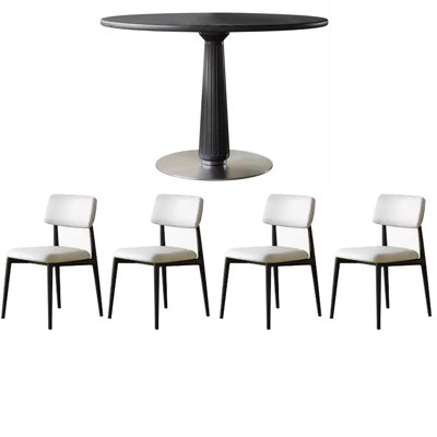 Ensemble de chaises de table rondes rétro françaises