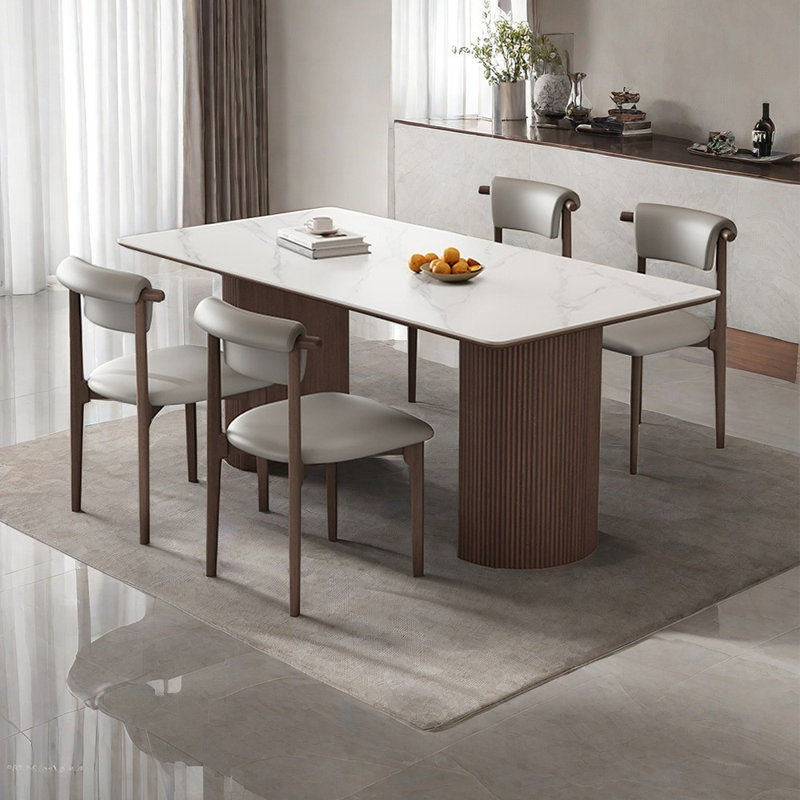 Nordic simple rectangular dining table set, 29.5"H x 59"L x 31.5"W