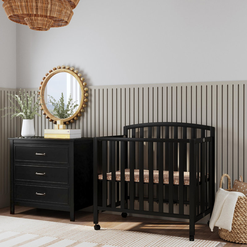 Dylan 3-in-1 Mini Convertible Portable Crib, Ebony
