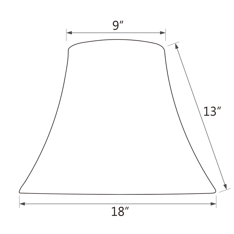 Gold Jacquard Textured Fabric Bell Lamp Shade 18''