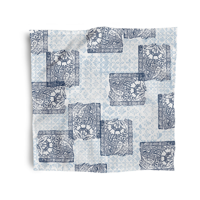 Castleman Polyester Patchwork Square Napkin, Navy Blue