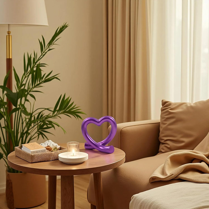 Modern Love Line Tabletop Ornament Purple