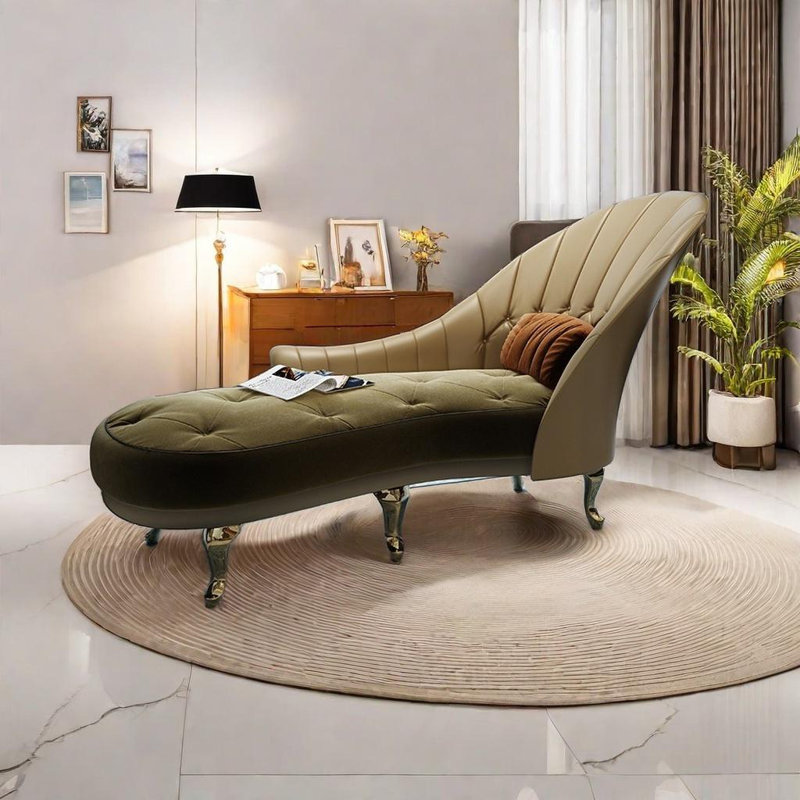 Comfort Shell Back Chaise Longue, Right Hand Facing, Khaki