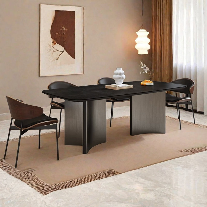 Ensemble de table et chaises de salle à manger moderne et simple, H 29,52 po x L 78,74 po x l 35,43 po