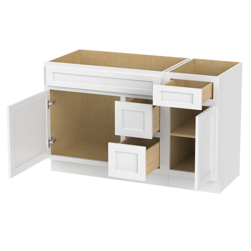 Base de meuble-lavabo simple 51 po seulement, Blanc