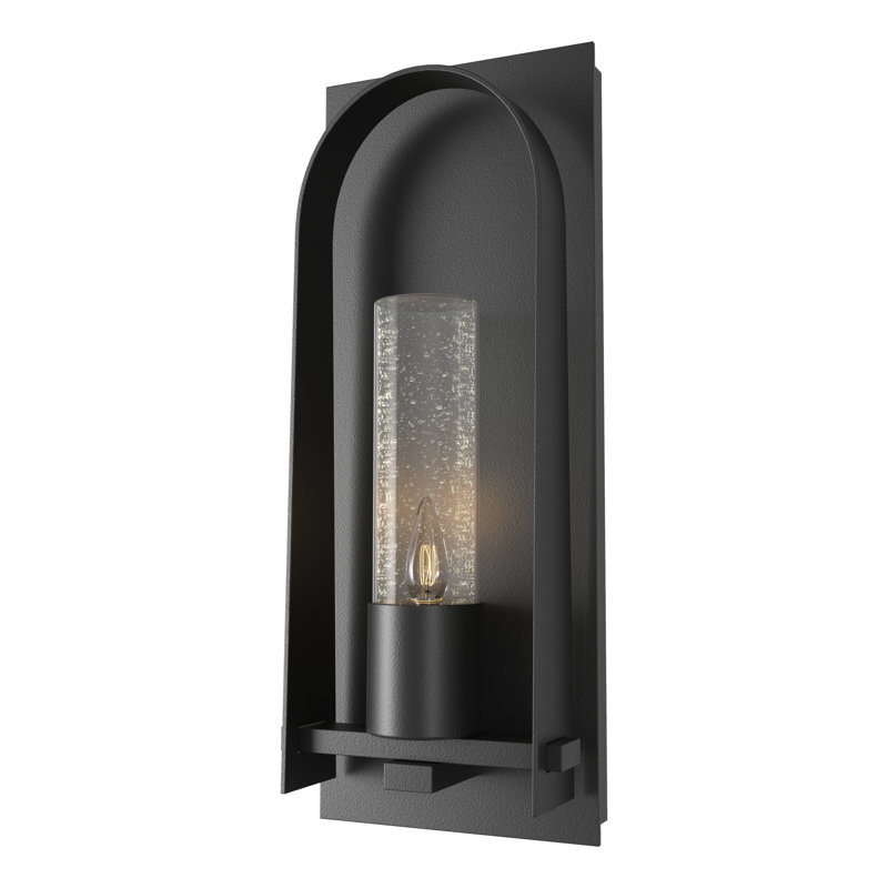 Triomphe Aluminum Wall Light, Coastal Black, 16" H x 6.3" W x 3.2" D, Seeded Clear