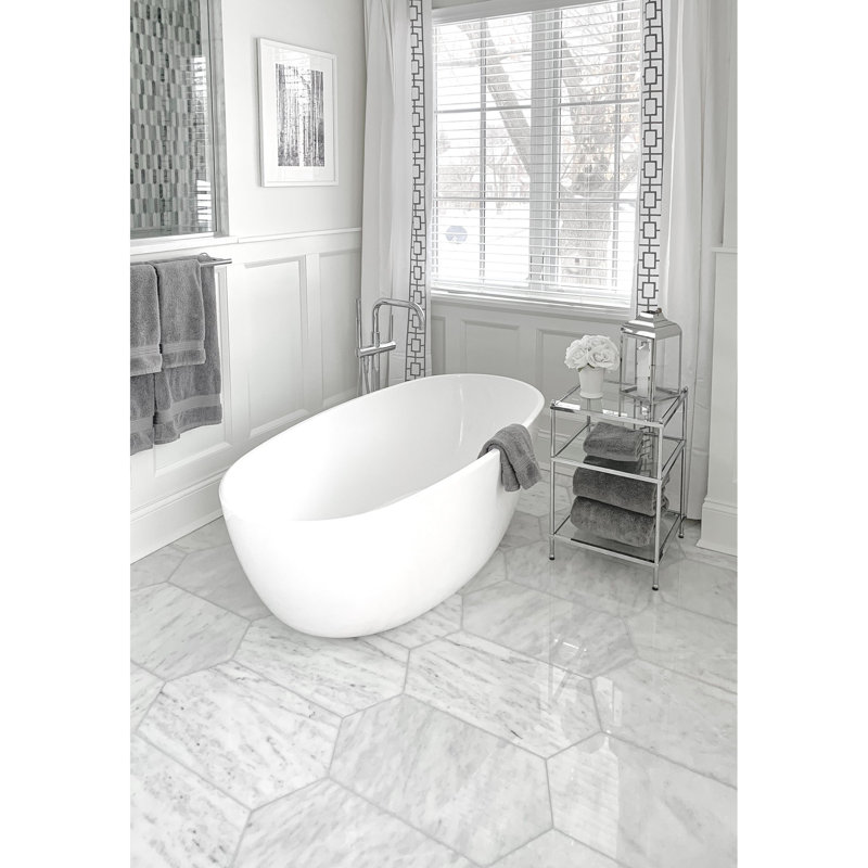 Alamo 58'' x 31'' Soaking Solid Surface Bathtub, Matte Black, Matte White