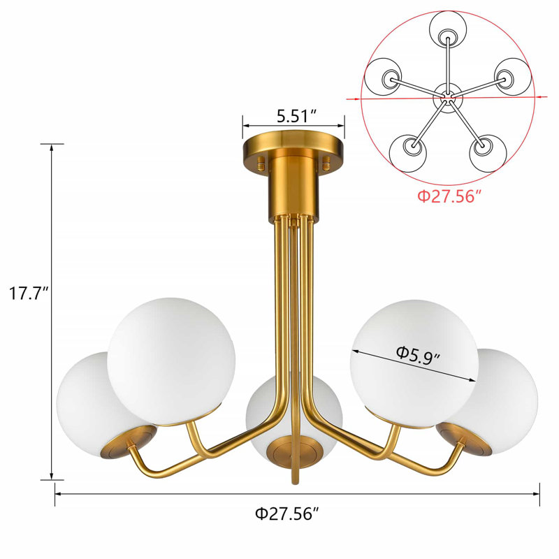 Glass Semi Flush Mount