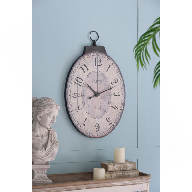 Horloge murale antique blanche 18 "x 29", horloge traditionnelle rétro