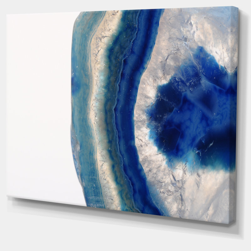 « macro of blue agate stone », impression sur toile tendue, Toile tendue, H 36 po x l 46 po x P 1,5 po