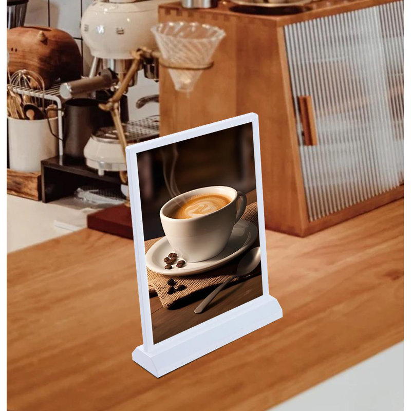Tabletop LED Sign Holder, White