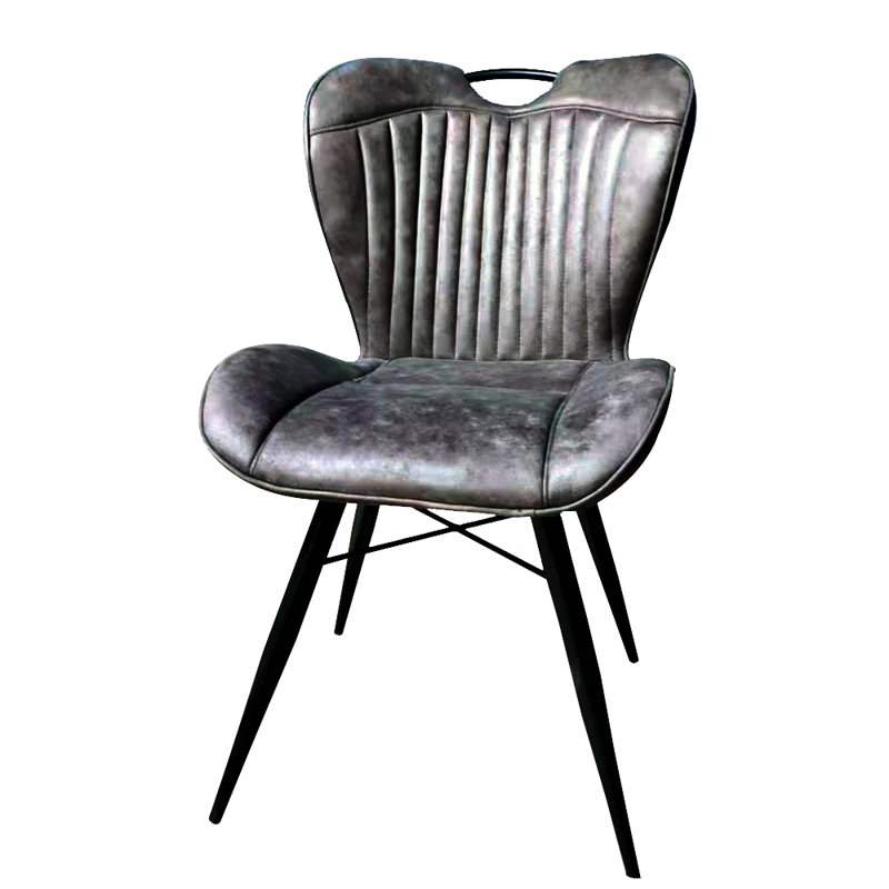Aayisha Fabric Upholstered Metal Side Chair, Brown/Black