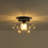 1 - Light Cluster Seeded Glass Glass Semi Flush Mount