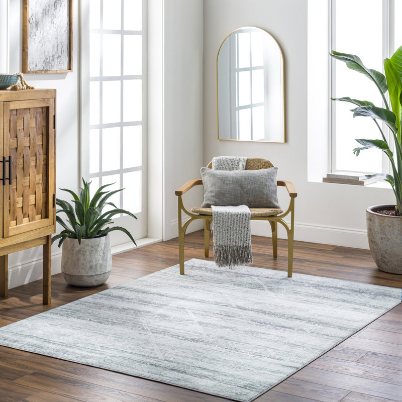 Light Silver Machine Washable Area Rug, Rectangle 8'10" x 11'9"