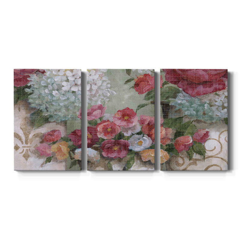 Fleurs confinées - Toile tendue avec châssis de qualité supérieure - Prêt à être accroché, H 12 po x l 24 po x P 1 po
