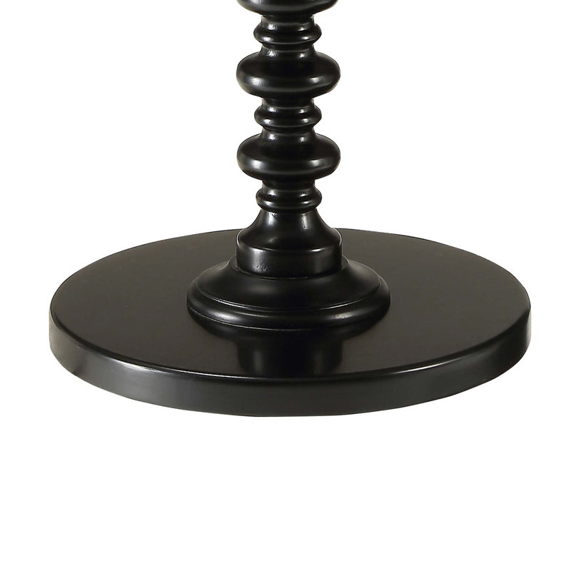 Table de bout ronde en bois, Noir