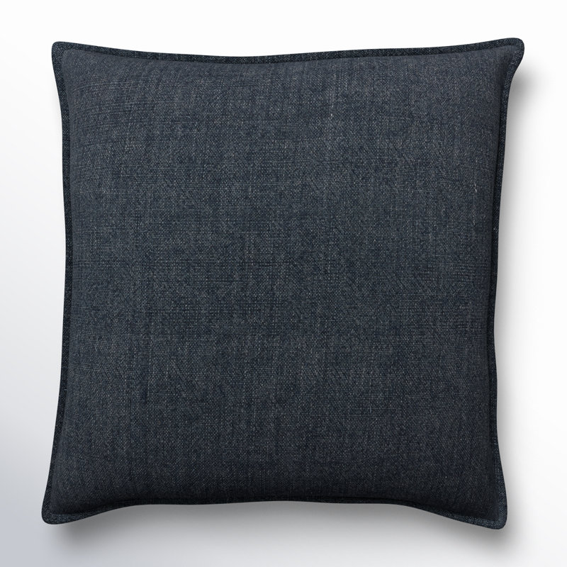 Dark Blue 20" x 20" Linen Reversible Square Throw Pillow