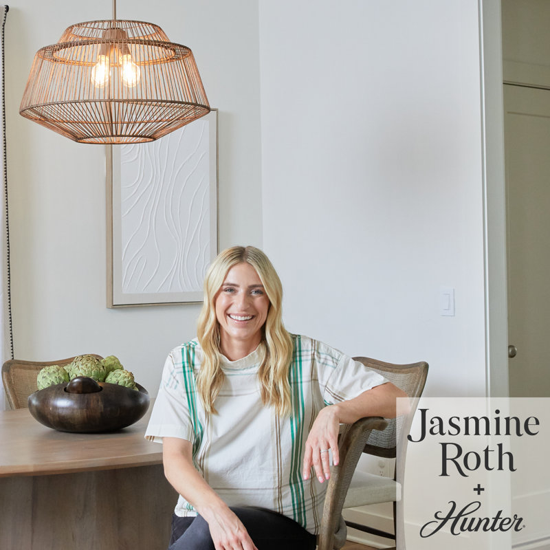 Jasmine Roth 4 - Light Sable Rattan Geometric Pendant