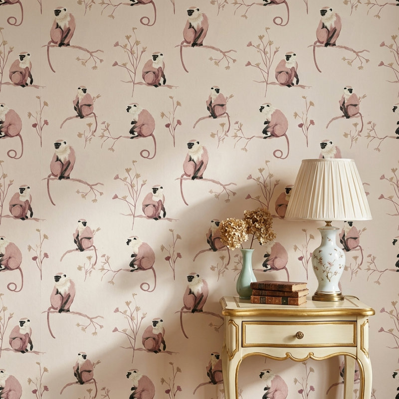 Papier peint nature fantaisiste Monkeys, Peler et coller