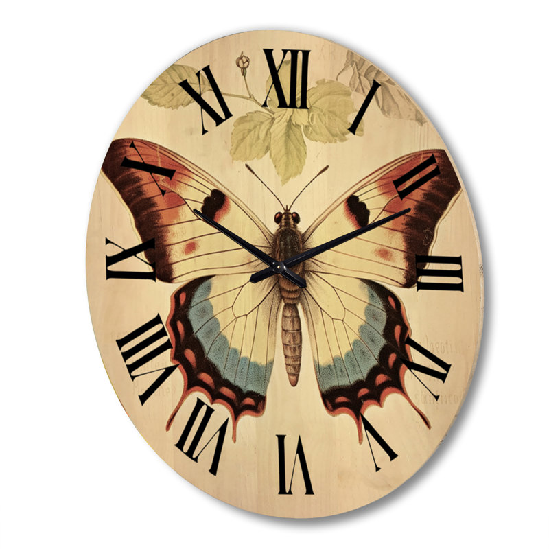 Horloge murale en bois massif Stefon, Très grand