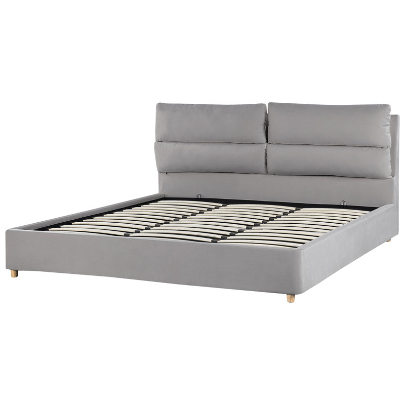 Mariela Upholstered Storage Bed, Super King, Light Grey
