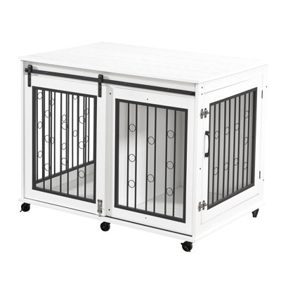 Cage pour chien à porte coulissante l 39,37 po x P 25,2 po x P 28,94 po