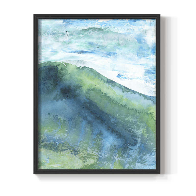 New Air I, reproduction encadrée - bois massif, H 11 po x l 9 po, Noir, noir, noir, noir