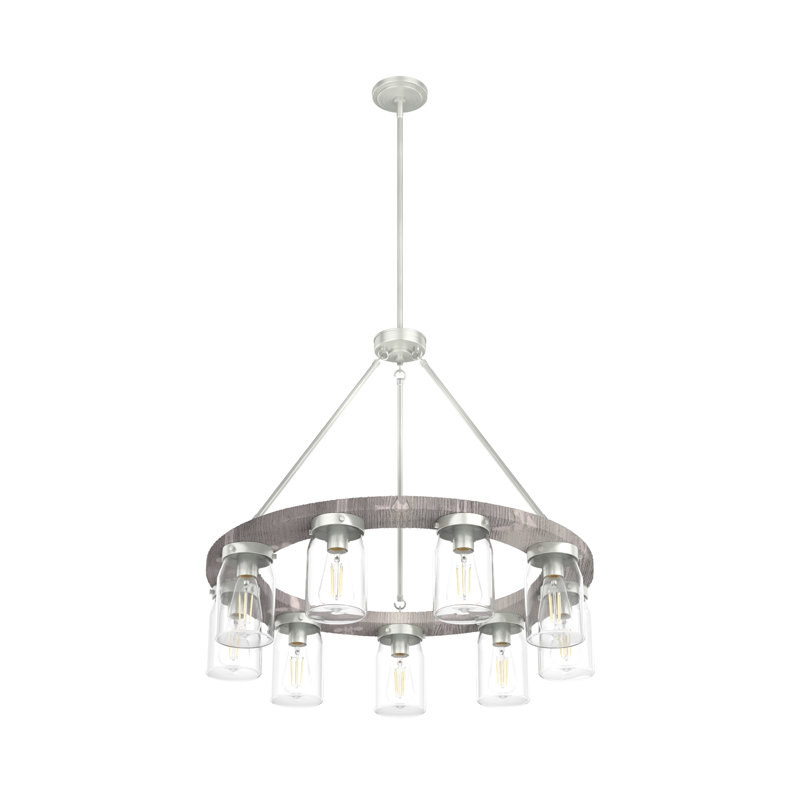 Lustre 9 lumières façon bougie Devon Park, Argent