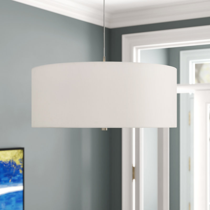Lustre cylindrique à 3 lumières Arleen, Blanc