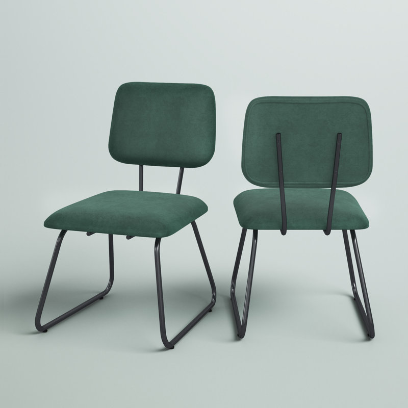 Fendley Velvet Side Chair, Malachite Green Velvet