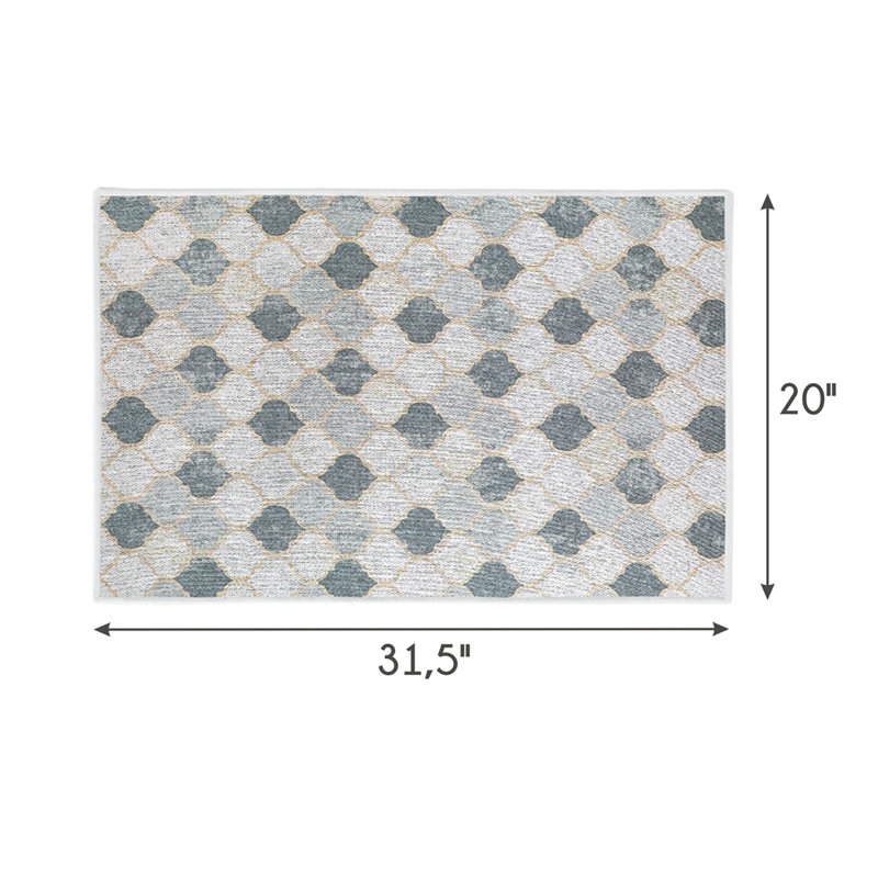 Tapis beige / gris en coton Beyla, Rectangle 2 pi x 3 pi
