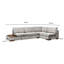 Élégant canapé d'angle, gris clair, 123,2 po x 76,0 po x 31,5 po | Structure en bois de hêtre et en carton, tissu 100% polyester, 28 mousses en mousse souple, 2 coussins inclus | Design scandinave élégant, nettoyage à sec, coussins portables-2141163232-2141163262