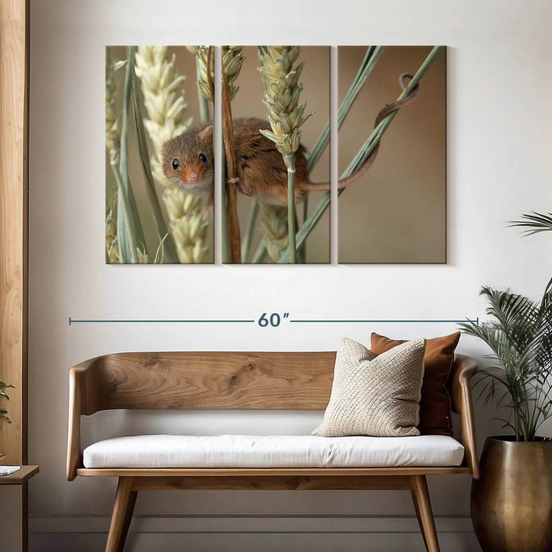 Harvest Mouse On Wheat, 32" H x 50" W
